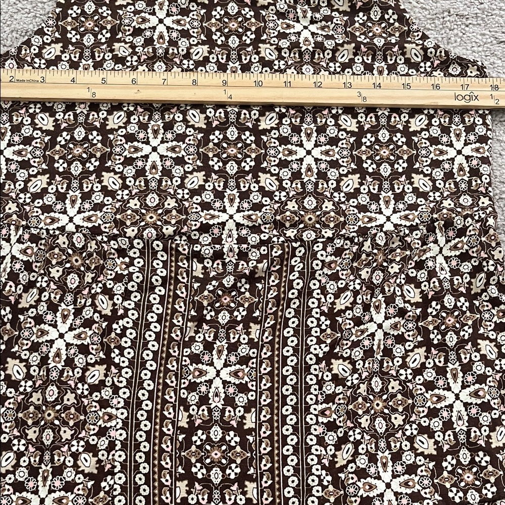 J.Jill Sleeveless Brown and Cream Patterned Maxi Dress - Picture 13 of 16